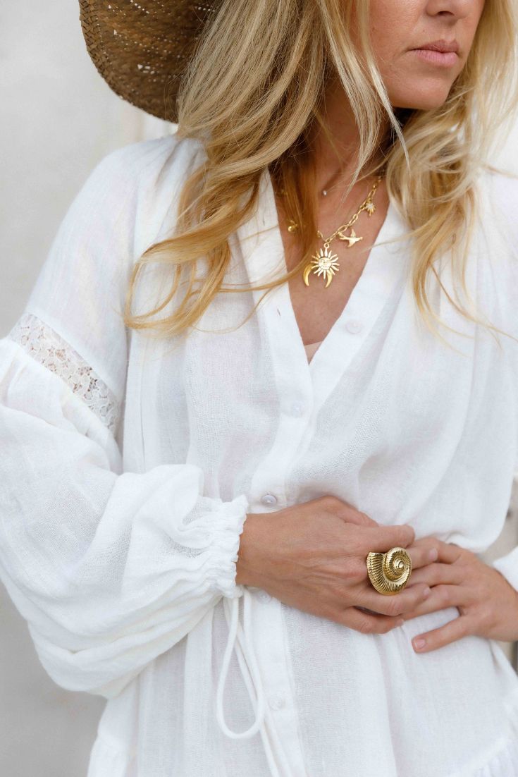 Robe MANA courte bohème chic blanche – Les Néobourgeoises